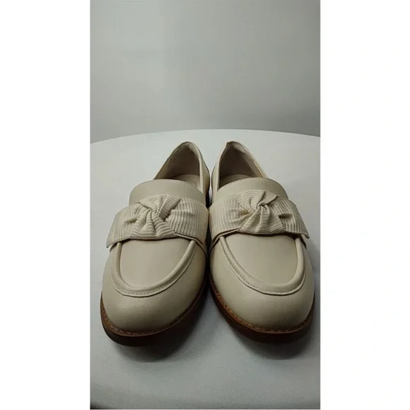 NEW Quince 9 Italian leather bow Elegant Cream Loafers - Picture 7 of 8